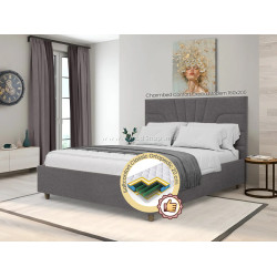 Pat cu saltea Charmbed Confort Oxana Modern Glow 19 Anthracite/Walnut + Saltconfort Classic Ortopedic 160х200/20