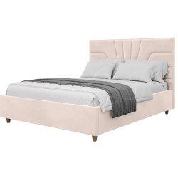 Pat cu saltea Charmbed Confort Oxana Modern Velluto 02 Beige/Walnut + Saltconfort Classic Ortopedic 160х200/20 Thumb