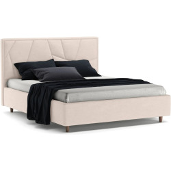 Pat cu saltea Charmbed Confort Seul Modern Velluto 02 Beige/Walnut + Saltconfort Classic Ortopedic 140х200/20 Thumb
