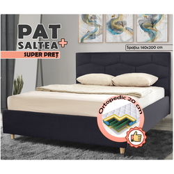 Кровать с матрасом Charmbed Confort Solomia London 16 Dark Grey + Saltconfort Classic Ortopedic 140х200/20 Thumb