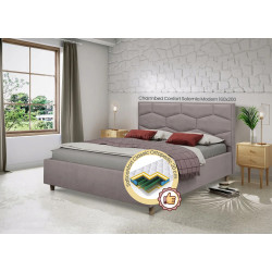 Pat cu saltea Charmbed Confort Solomia Modern Velluto 15 Silver/Walnut + Saltconfort Classic Ortopedic 160х200/20