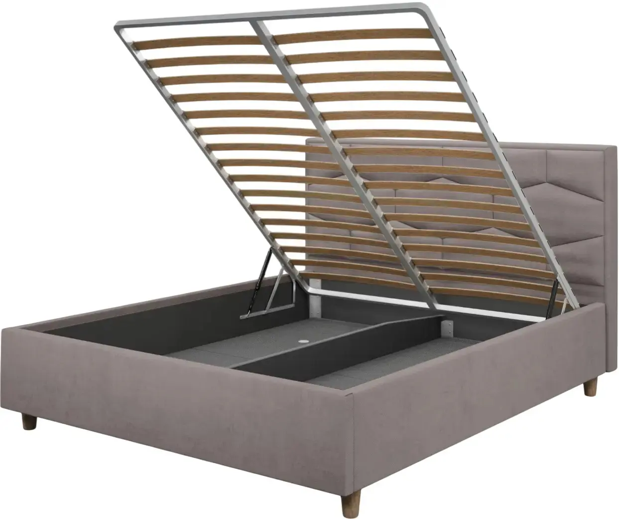 Pat cu saltea Charmbed Confort Solomia Modern Velluto 15 Silver/Walnut + Saltconfort Classic Ortopedic 160х200/20