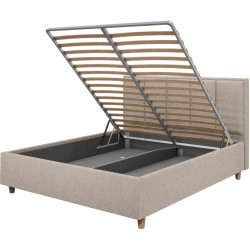 Pat cu saltea Charmbed Confort Stenli Modern Glow 03 Fossil/Walnut + Saltconfort Classic Ortopedic 140х200/20 Thumb