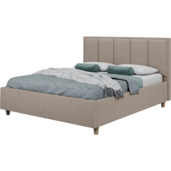 Pat cu saltea Charmbed Confort Stenli Modern Glow 04 Stone/Walnut + Saltconfort Classic Ortopedic 140х200/20 Thumb