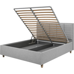 Pat cu saltea Charmbed Confort Stenli Modern Glow 15 Light Grey/Walnut + Saltconfort Classic Ortopedic 140х200/20 Thumb