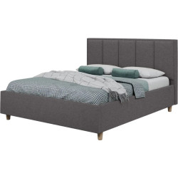 Pat cu saltea Charmbed Confort Stenli Modern Glow 19 Anthracite/Walnut + Saltconfort Classic Ortopedic 160х200/20 Thumb