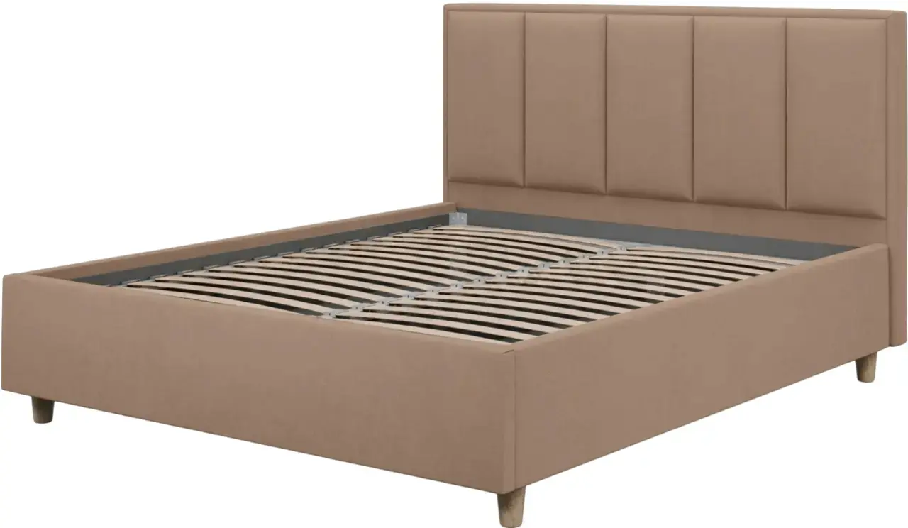 Кровать с матрасом Charmbed Confort Stenli Modern Velluto 03 Mika/Walnut + Saltconfort Classic Ortopedic 140х200/20