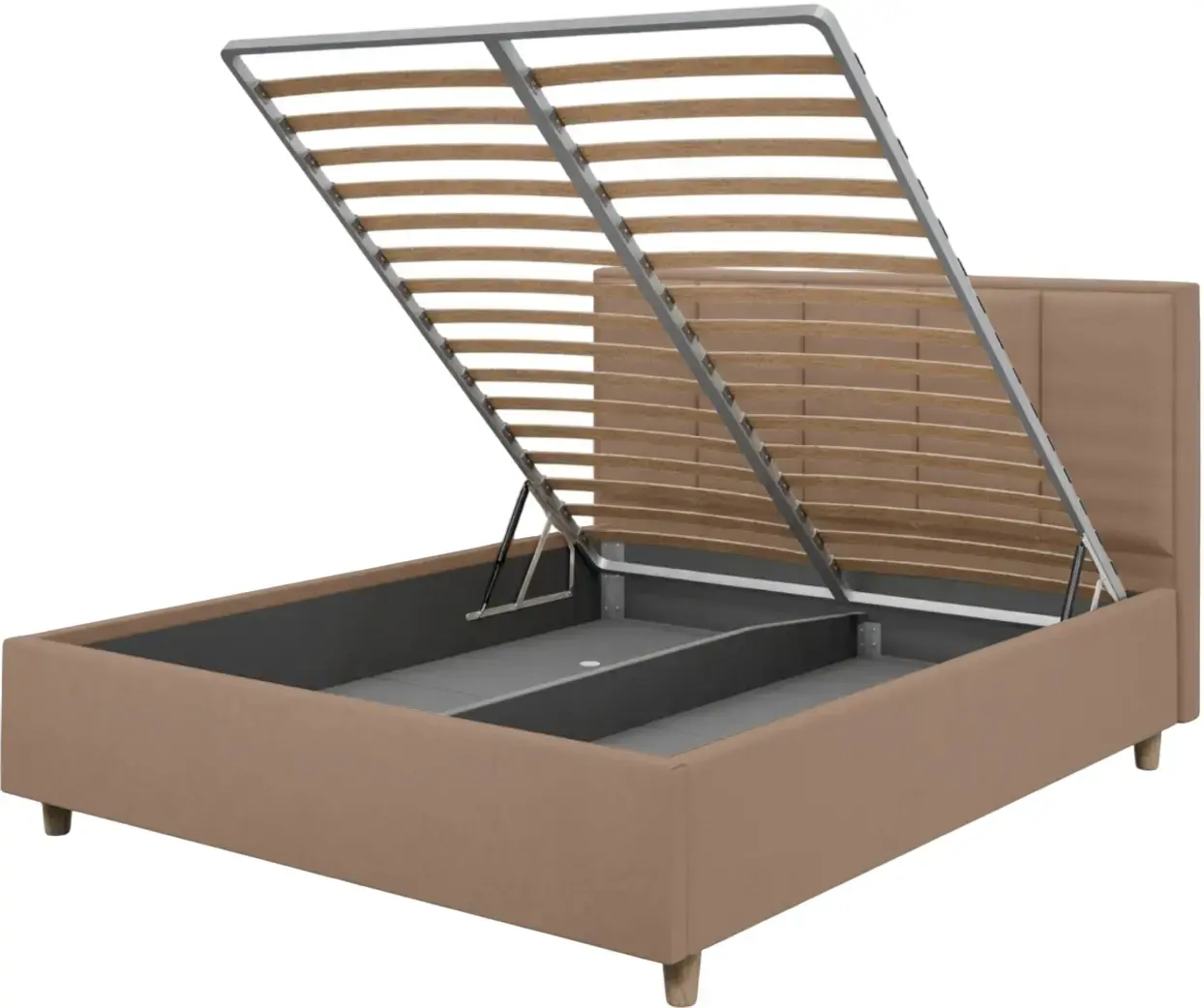 Кровать с матрасом Charmbed Confort Stenli Modern Velluto 03 Mika/Walnut + Saltconfort Classic Ortopedic 140х200/20