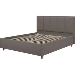 Pat cu saltea Charmbed Confort Stenli Modern Velluto 16 Grey/Walnut + Saltconfort Classic Ortopedic 140х200/20 Thumb