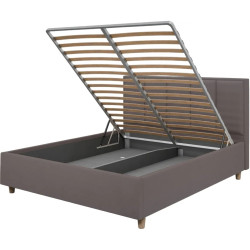 Pat cu saltea Charmbed Confort Stenli Modern Velluto 16 Grey/Walnut + Saltconfort Classic Ortopedic 140х200/20 Thumb