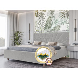 Pat cu saltea Charmbed Confort Sunny Modern Glow 15 Light Grey/Walnut + Saltconfort Classic Ortopedic 160х200/20