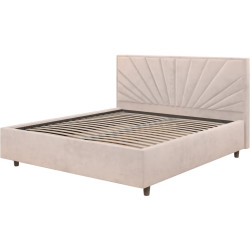 Pat cu saltea Charmbed Confort Sunny Modern Velluto 02 Beige/Walnut + Saltconfort Classic Ortopedic 140х200/20 Thumb