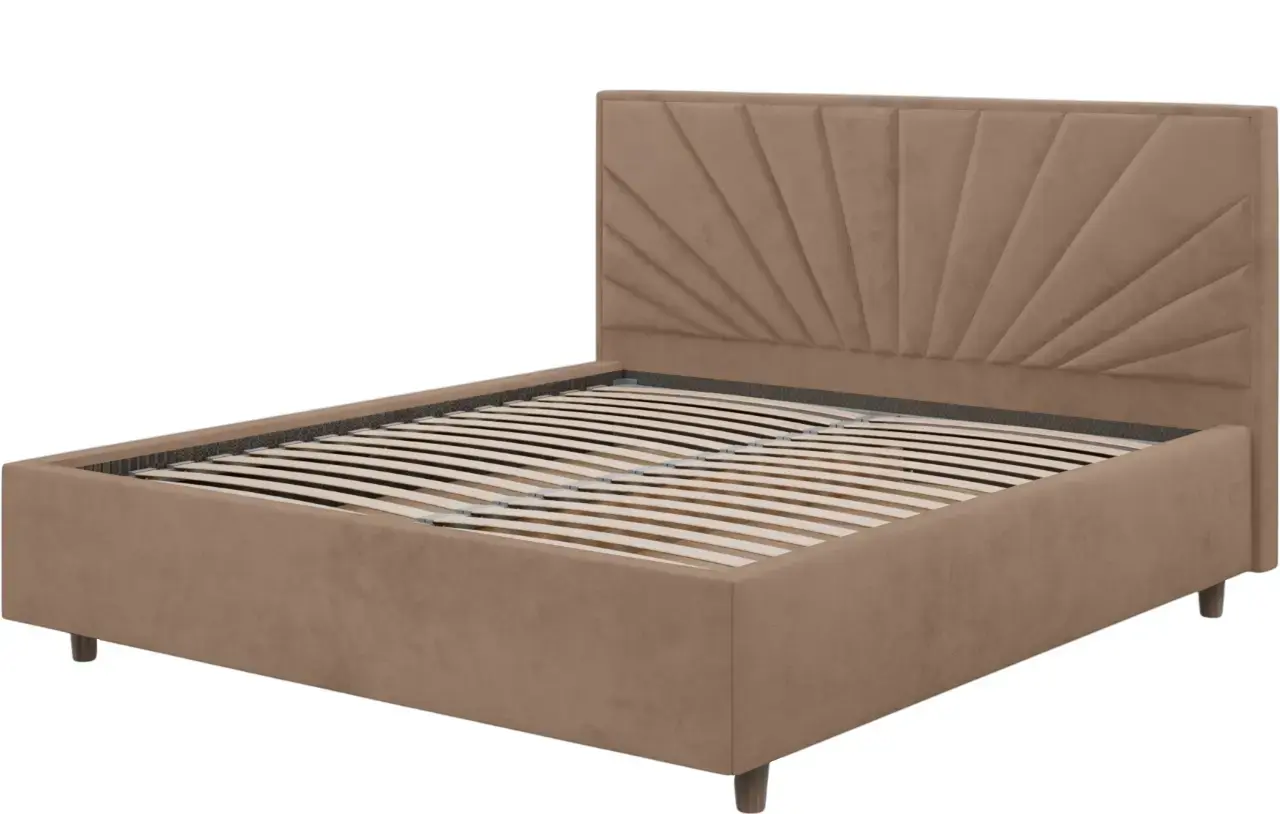 Кровать с матрасом Charmbed Confort Sunny Modern Velluto 03 Mika/Walnut + Saltconfort Classic Ortopedic 160х200/20