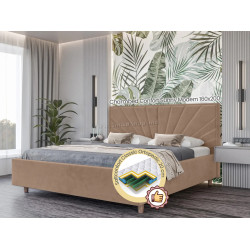 Pat cu saltea Charmbed Confort Sunny Modern Velluto 03 Mika/Walnut + Saltconfort Classic Ortopedic 160х200/20