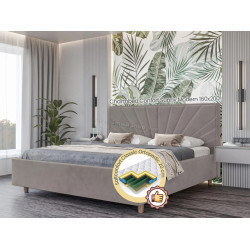 Pat cu saltea Charmbed Confort Sunny Modern Velluto 15 Silver/Walnut + Saltconfort Classic Ortopedic 160х200/20