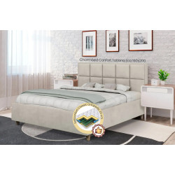 Pat cu saltea Charmbed Confort Tatiana Eco Royal 02 Beige + Saltconfort Classic Ortopedic 160х200/20