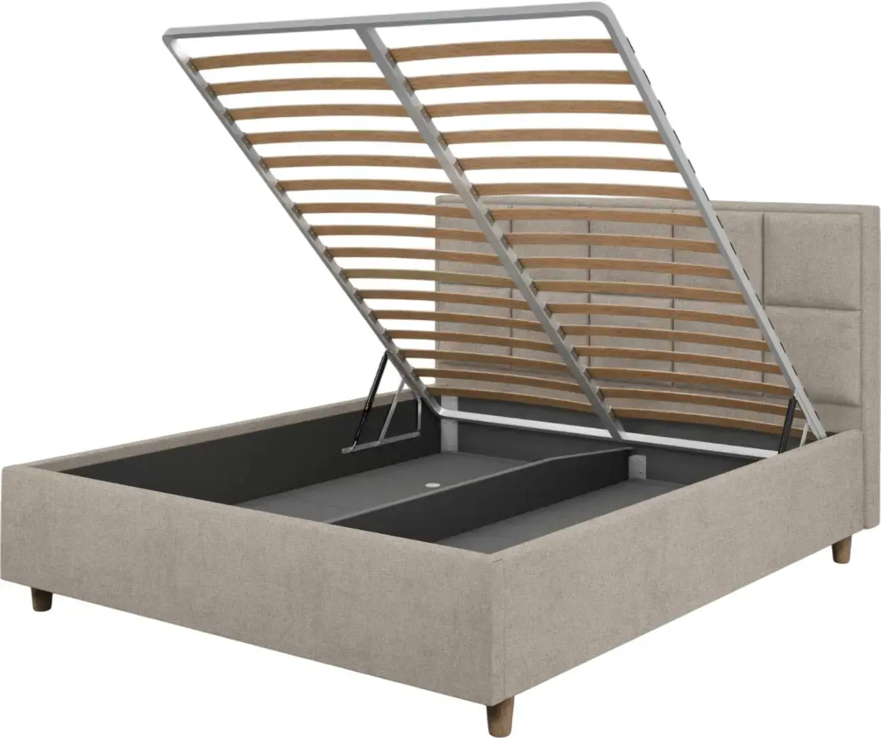 Pat cu saltea Charmbed Confort Tatiana Modern Glow 04 Stone/Walnut + Saltconfort Classic Ortopedic 140х200/20