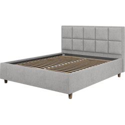 Pat cu saltea Charmbed Confort Tatiana Modern Glow 15 Light Grey/Walnut + Saltconfort Classic Ortopedic 160х200/20 Thumb