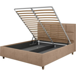 Pat cu saltea Charmbed Confort Tatiana Modern Velluto 03 Mika/Walnut + Saltconfort Classic Ortopedic 160х200/20 Thumb