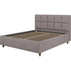 Pat cu saltea Charmbed Confort Tatiana Modern Velluto 15 Silver/Walnut + Saltconfort Classic Ortopedic 140х200/20 Thumb