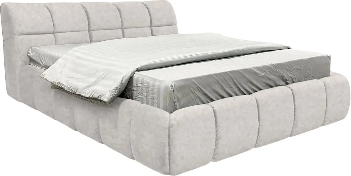 Pat cu saltea Charmbed Lux Jenny + Lux Ortopedic 180х200 (Light Grey) - 2