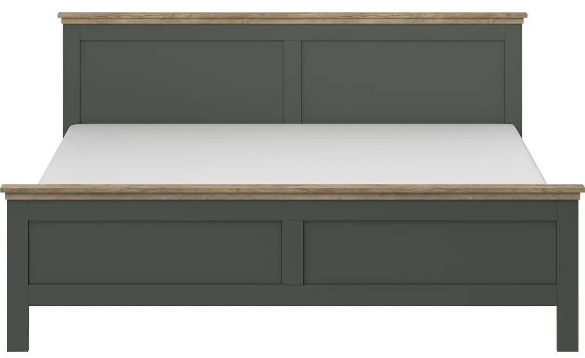 Pat cu saltea Helvetia Evora S 24ZRJU30 Green/Lefkas Oak + Saltconfort Classic Ortopedic 140х200/20