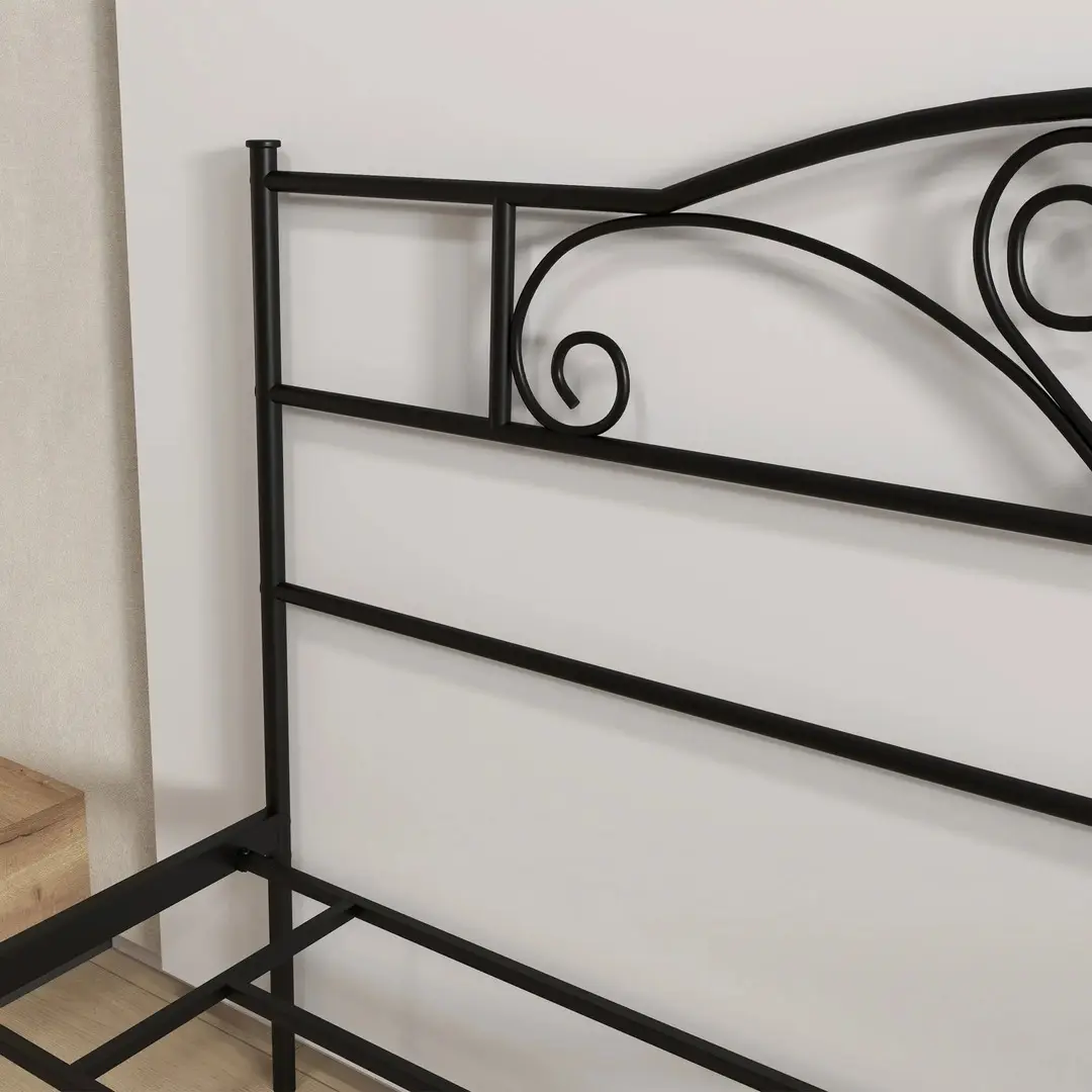 Pat cu saltea Homcom 831-417V01 Black + Saltconfort Classic Ortopedic 160х200/20