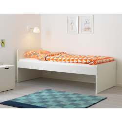 Кровать с матрасом Ikea Slakt с реечным дном White + Saltconfort Classic Ortopedic 90х200/20 Thumb