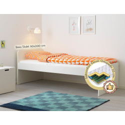 Pat cu saltea Ikea Slakt cu somiera White + Saltconfort Classic Ortopedic 90х200/20