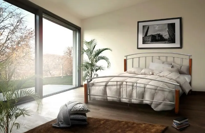 Pat cu saltea Mobhaus Mirela Alder/Silver + Saltconfort Lux Ortopedic 180х200/22