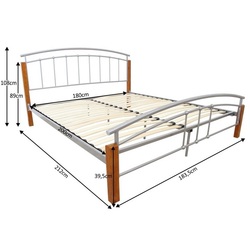 Pat cu saltea Mobhaus Mirela Alder/Silver + Saltconfort Lux Ortopedic 180х200/22 Thumb