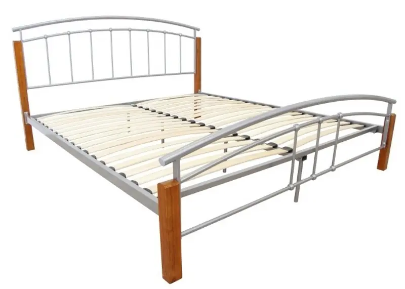 Pat cu saltea Mobhaus Mirela Alder/Silver + Saltconfort Lux Ortopedic 180х200/22