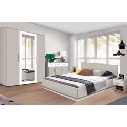 Кровать с матрасом Modern Francesca Cashmere/White + Saltconfort Classic Ortopedic 160х200/20 Thumb