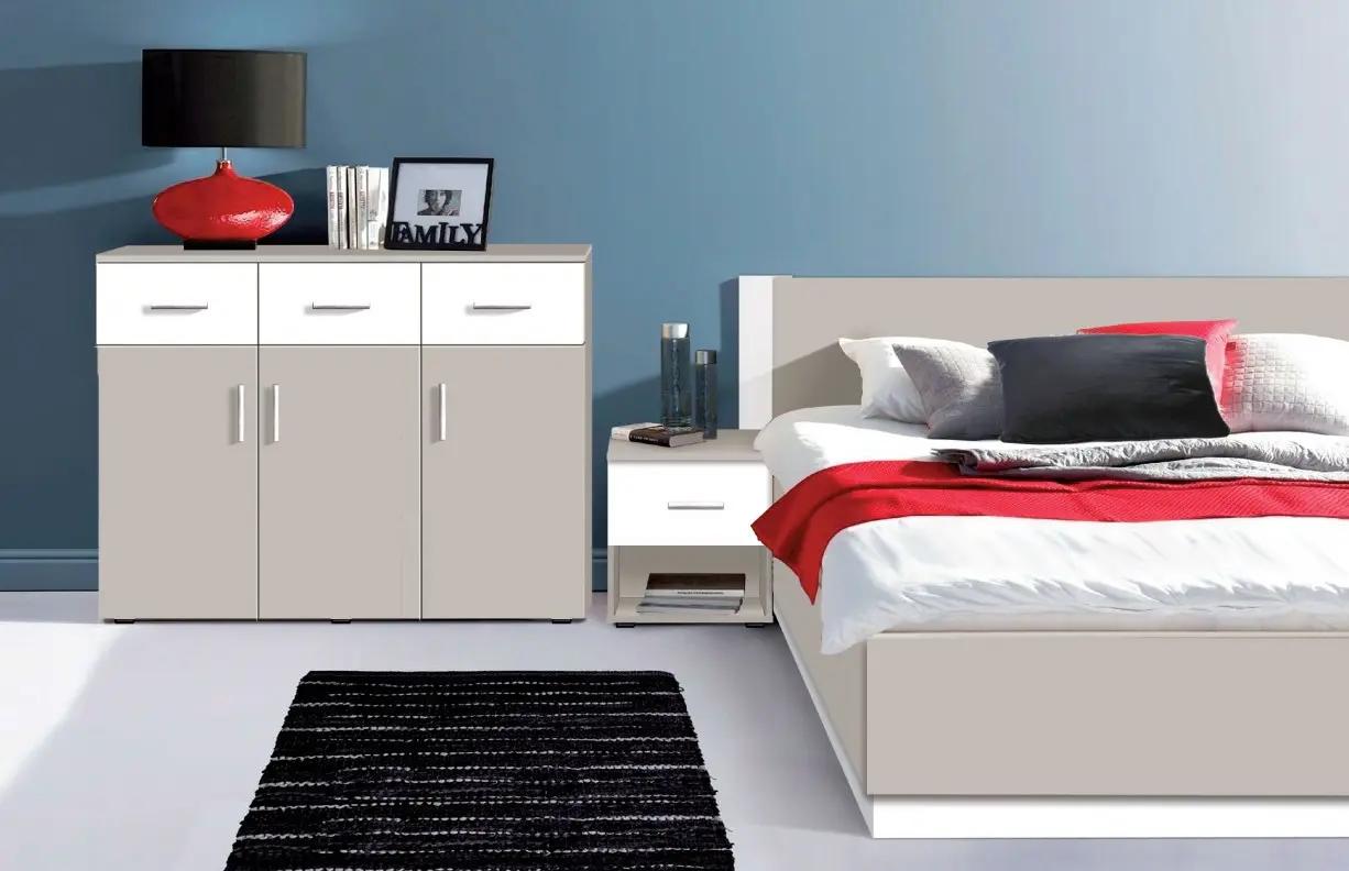 Кровать с матрасом Modern Francesca Cashmere/White + Saltconfort Classic Ortopedic 160х200/20