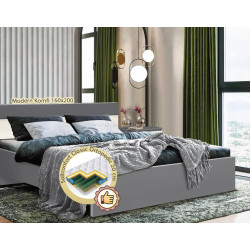 Pat cu saltea Modern Komfi Slate Gray/Craft Oak White + Saltconfort Classic Ortopedic 160х200/20