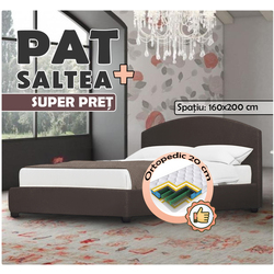 Pat cu saltea Modern Milena Arteks mecanism de ridicare Great Chocolate + Saltconfort Classic Ortopedic 160х200/20 Thumb