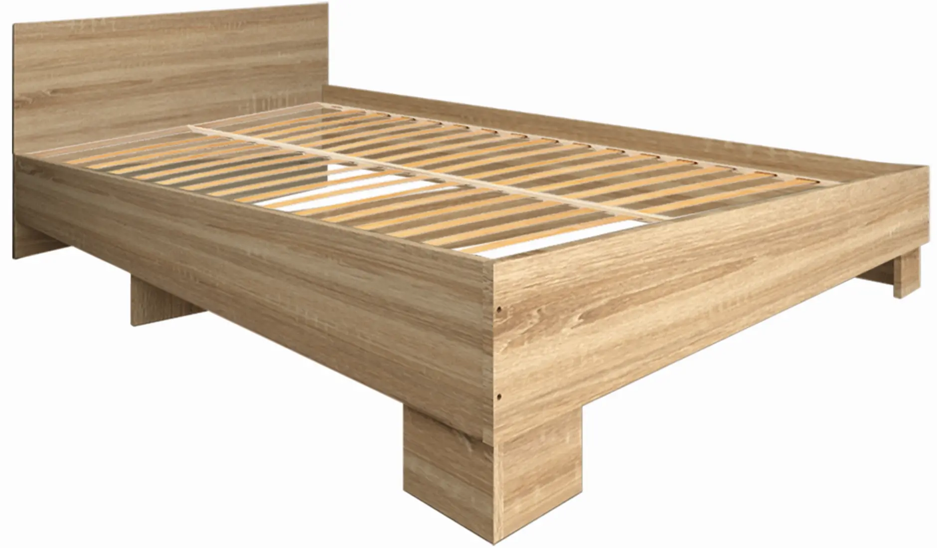 Pat cu saltea Modern Tennessee baza lamele Sonoma Oak + Saltconfort Classic Ortopedic 160х200/20