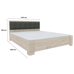 Pat cu saltea Yasen Bari Hickory Rockford Light + Saltconfort Classic Ortopedic 160х200/20 Thumb