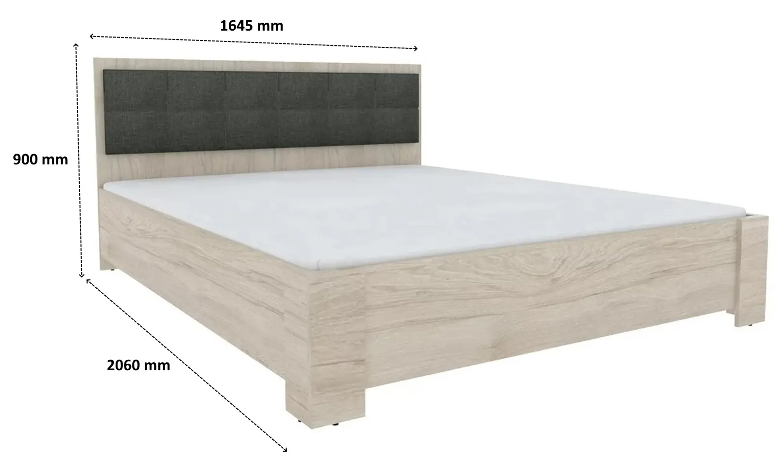 Pat cu saltea Yasen Bari Hickory Rockford Light + Saltconfort Classic Ortopedic 160х200/20