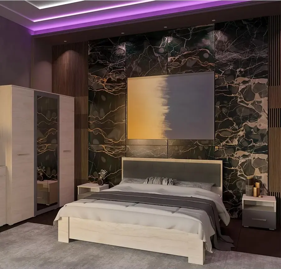 Pat cu saltea Yasen Bari Hickory Rockford Light + Saltconfort Classic Ortopedic 160х200/20