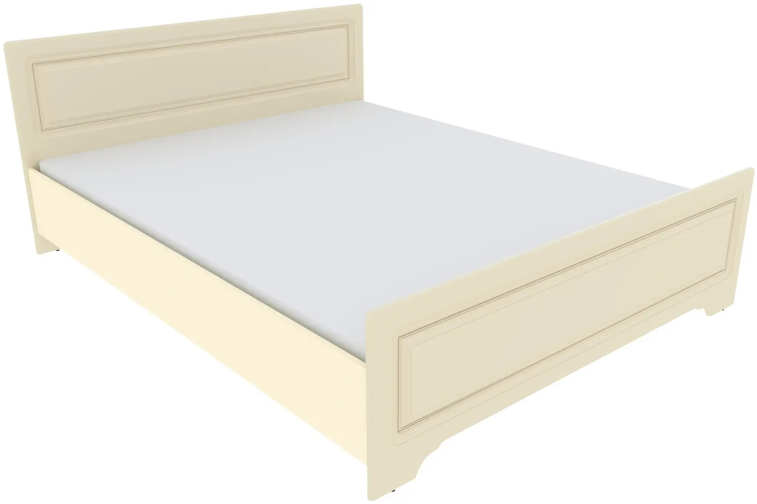 Pat cu saltea Yasen Boston baza lamele Ivory/Vanilla Supermat + Saltconfort Classic Ortopedic 160х200/20