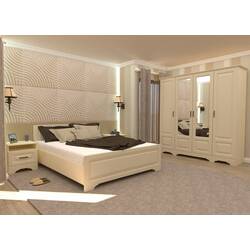 Pat cu saltea Yasen Boston baza lamele Ivory/Vanilla Supermat + Saltconfort Classic Ortopedic 160х200/20 Thumb