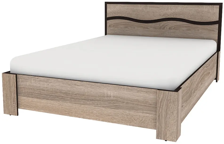 Pat cu saltea Yasen Jeneva baza lamele Sonoma Oak Truffle/Wenge Magic + Saltconfort Classic Ortopedic 140х200/20