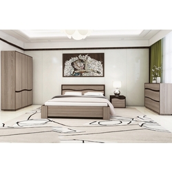 Pat cu saltea Yasen Jeneva baza lamele Sonoma Oak Truffle/Wenge Magic + Saltconfort Classic Ortopedic 140х200/20 Thumb