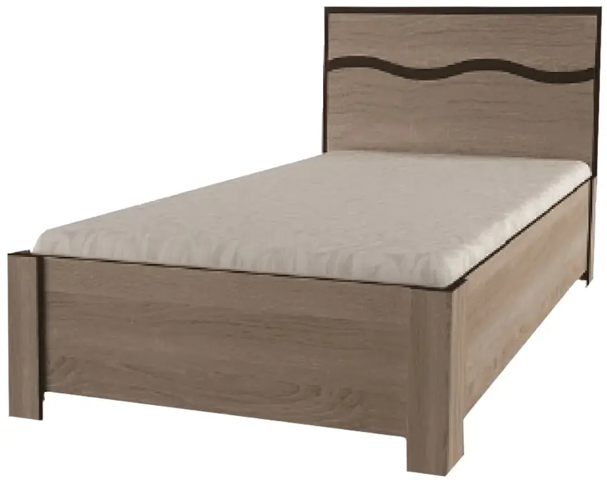 Pat cu saltea Yasen Jeneva baza lamele Sonoma Oak Truffle/Wenge Magic + Saltconfort Classic Ortopedic 80х200/20