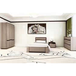 Pat cu saltea Yasen Jeneva baza lamele Sonoma Oak Truffle/Wenge Magic + Saltconfort Classic Ortopedic 80х200/20 Thumb