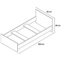 Pat cu saltea Yasen Nepo LOZ/90 Sonoma Oak + Saltconfort Classic Ortopedic 90х200/20 Thumb