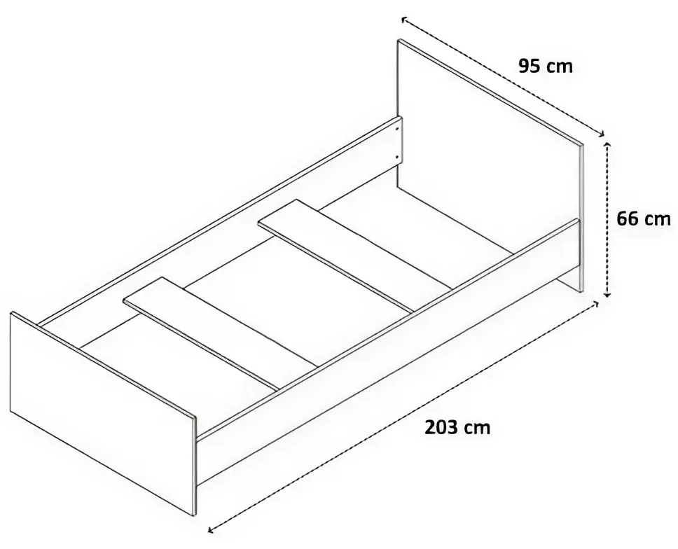 Pat cu saltea Yasen Nepo LOZ/90 Sonoma Oak + Saltconfort Classic Ortopedic 90х200/20