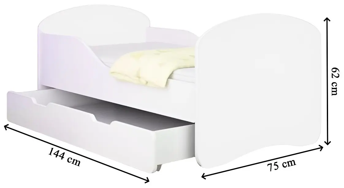 Pat ACMA Meble Acma I Formula 1 70x140 sertar/saltea 6cm (White)