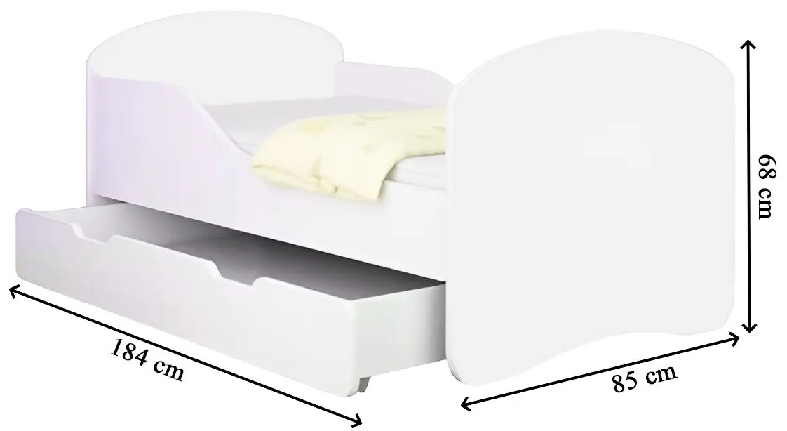 Pat ACMA Meble Acma I Pony 80x180 sertar/saltea 7cm (White)